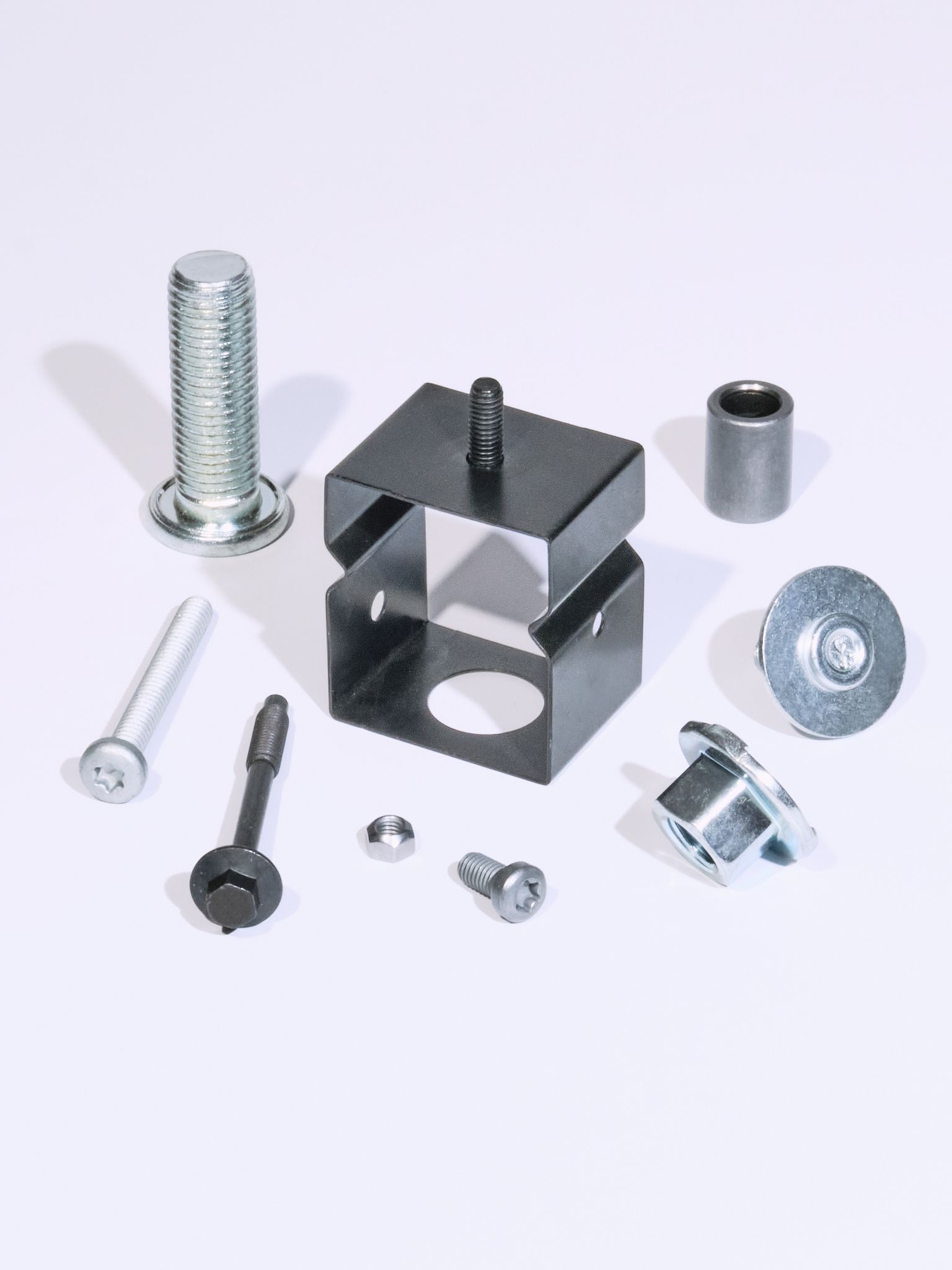 Various screws, nuts and welded parts