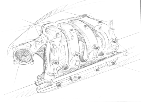 Drawing of an engine block